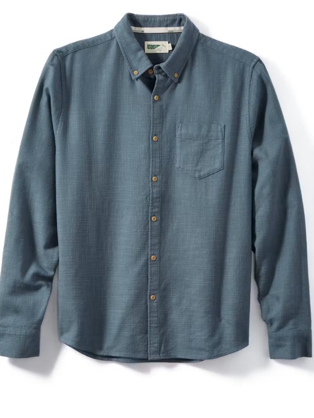 Wellen Men's Casual Button-Down Shirt in Dusty Blue